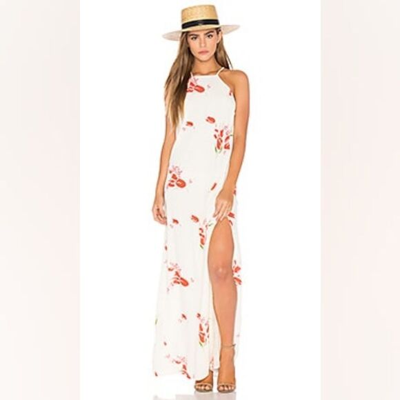 Privacy Please Beldon Maxi Dress in Cream and Red NWT - Picture 1 of 6